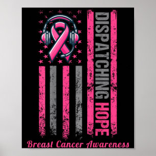 Bröstcancer i pink på baksidan poster
