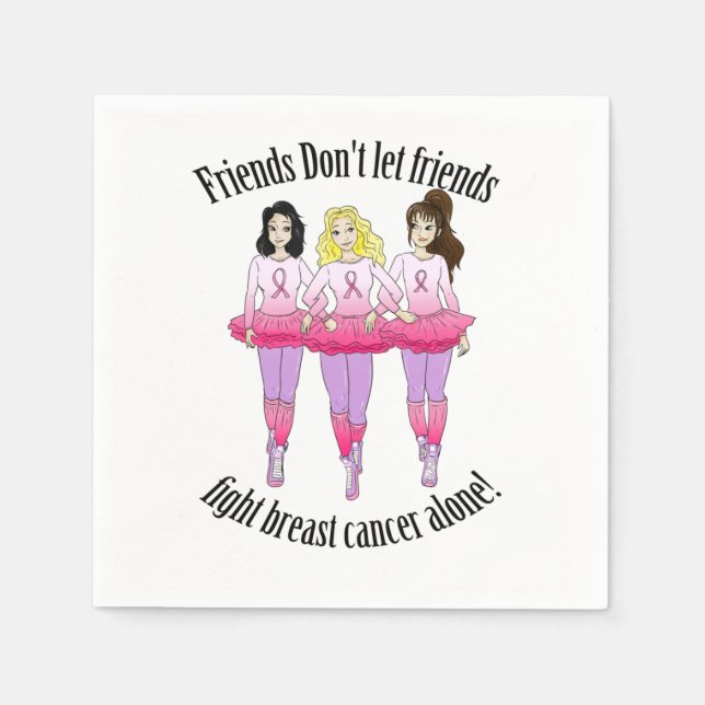 Bröstcancer: Ingen bekämpar ensam Pappersservett (Framsidan)