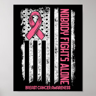 Bröstcancer Ingen slåss mot Ensam Bröstcancer AW Poster
