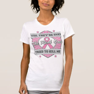 Bröstcancer ja är de fejkar (sportigt) t-shirt