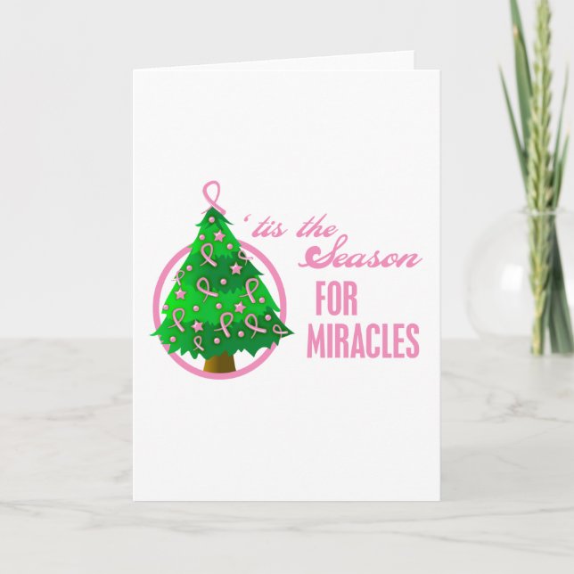 Bröstcancer jul Miracles Helgkort (Framsida)