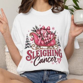 Bröstcancer jul rosa band gåva t shirt