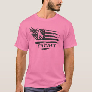 Bröstcancer KAMP Amerikansk Flagga R T Shirt