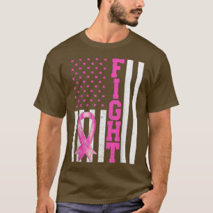 Bröstcancer KAMPEN American Flagga Wo T Shirt