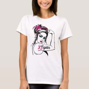 Bröstcancer Kamta Rosie Riveter Rosa T Shirt