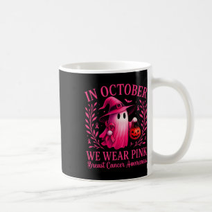 Bröstcancer Kvinnor i Halloween i oktober Vi Bära Kaffemugg