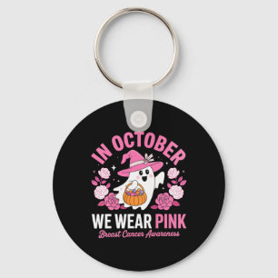 Bröstcancer Kvinnor i Halloween i oktober Vi Bära Nyckelring