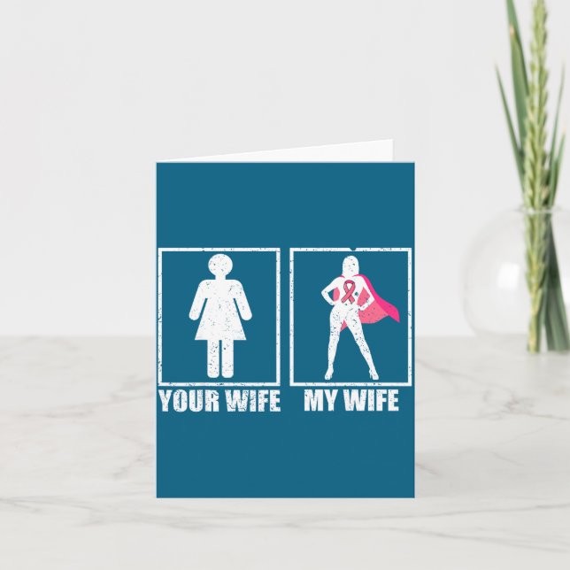 Bröstcancer Make Hustru Hustru Design Kort (Framsida)