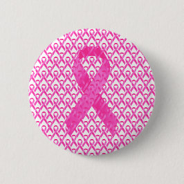 Bröstcancer Månad Rosa Band Knapp