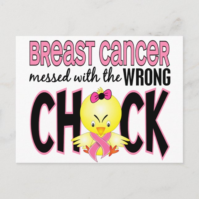 Bröstcancer med fel Chick Vykort (Framsida)