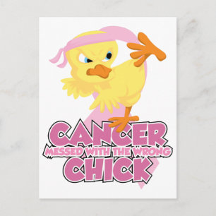 Bröstcancer med fel Chick Vykort