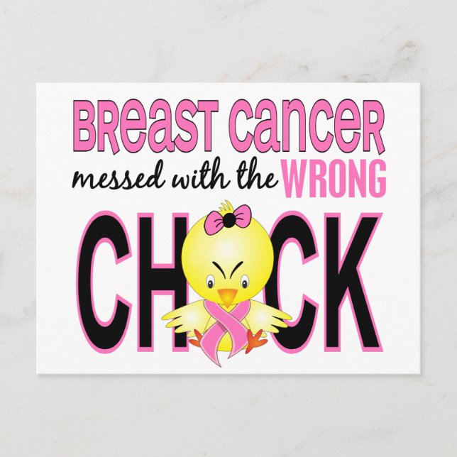 Bröstcancer med felaktig Chick Vykort (Framsida)