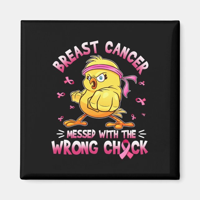 Bröstcancer med Wrongs-Chicken funny Magnet (Framsidan)