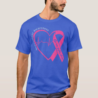 Bröstcancer Medvetande Hjärtat Rosa Band Stöd T Shirt