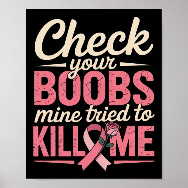 Bröstcancer - medvetandekontroll av din bröstöverl poster (Framsidan)