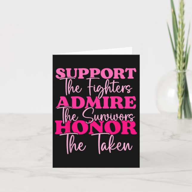 Bröstcancer medvetenhet Admire Honor Breast Cancer Kort (Framsida)