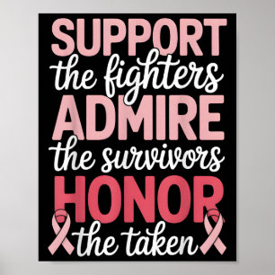 Bröstcancer medvetenhet Admire Honor Breast Cancer Poster