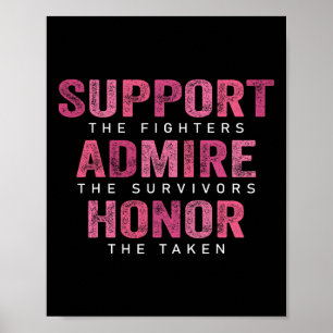 Bröstcancer medvetenhet Admire Honor Breast Cancer Poster