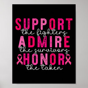 Bröstcancer medvetenhet Admire Honor Breast Cancer Poster