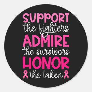 Bröstcancer medvetenhet Admire Honor Breast Cancer Runt Klistermärke