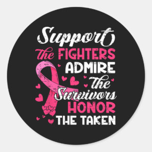 Bröstcancer medvetenhet Admire Honor Breast Cancer Runt Klistermärke