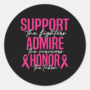 Bröstcancer medvetenhet Admire Honor Breast Cancer Runt Klistermärke