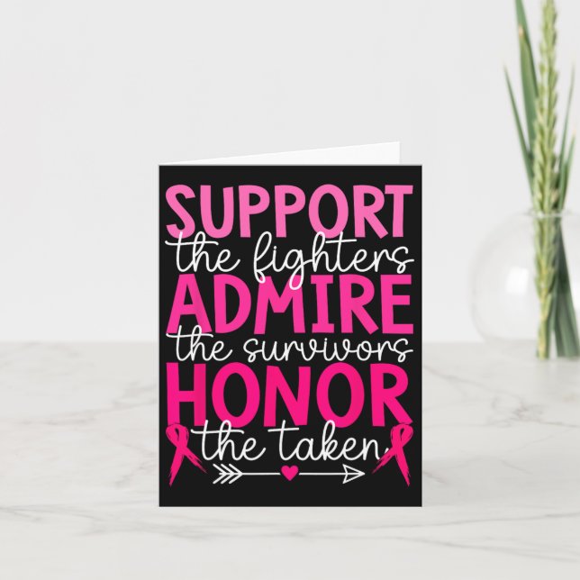 Bröstcancer medvetenhet Admire Honor Breastcancer  Kort (Framsida)