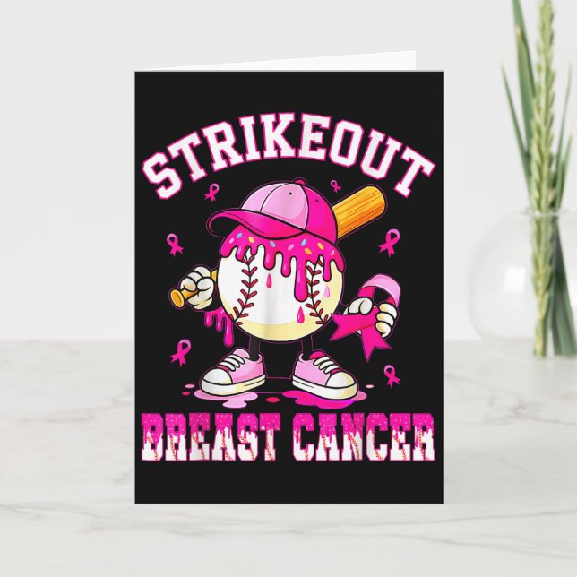 Bröstcancer Medvetenhet Baseball Drip P Kort (Framsida)