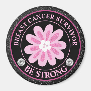 Bröstcancer Medvetenhet Blomma Överlevare Magnet
