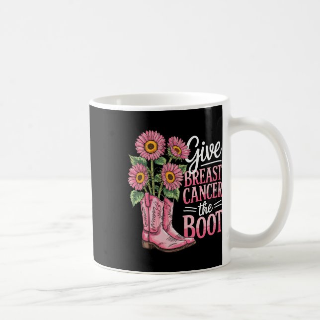 Bröstcancer medvetenhet Boot Funny Kaffemugg (Höger)