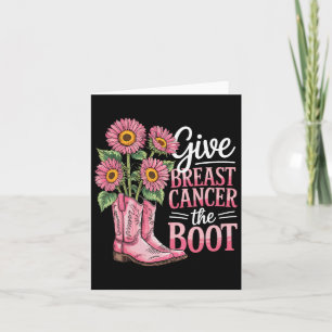 Bröstcancer medvetenhet Boot Funny Kort