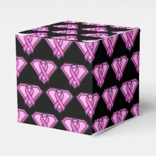 Bröstcancer Medvetenhet Diamant Logotyp Svart Presentaskar