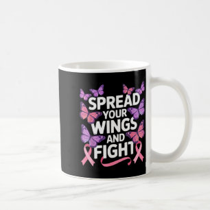 Bröstcancer medvetenhet fjäril flygande insekter kaffemugg