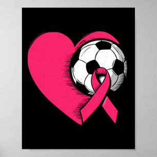 Bröstcancer Medvetenhet Fotboll Rosa Band Kvinnor Poster