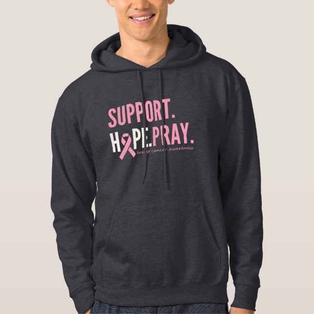 bröstcancer medvetenhet hoppas be Pullover Hoodie (Framsida)