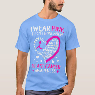 Bröstcancer medvetenhet I-Bärans Rosa för min Bonu T Shirt
