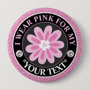 Bröstcancer Medvetenhet Jag bär Rosa För Knapp
