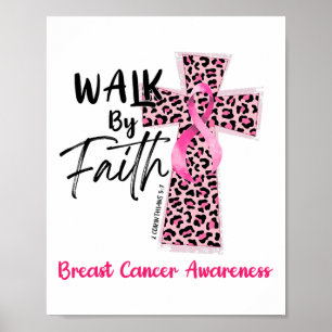 Bröstcancer Medvetenhet Kristna Jesus W Poster