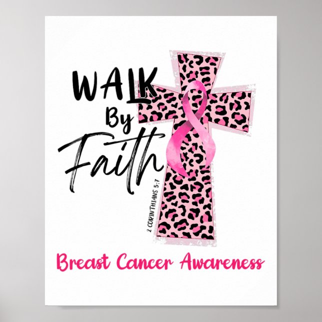 Bröstcancer Medvetenhet Kristna Jesus W Poster (Framsidan)