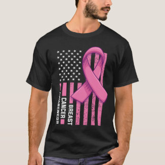 Bröstcancer, medvetenhet om USA flagga Rosa Shirt, T Shirt