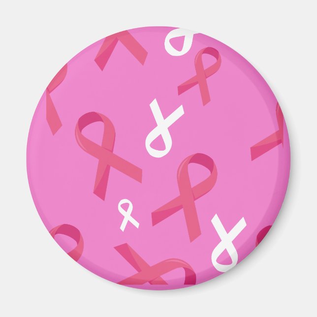 Bröstcancer Medvetenhet Överlevande Rosa Band  Magnet (Framsidan)