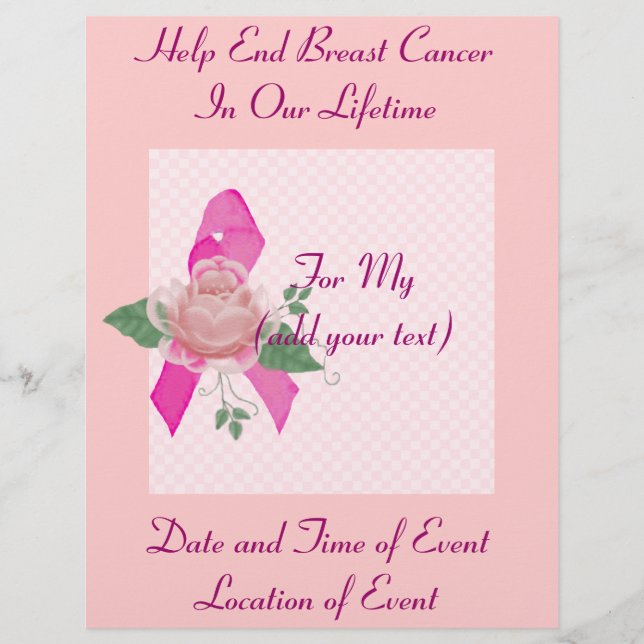 Bröstcancer medvetenhet reklamblad (Framsidan)