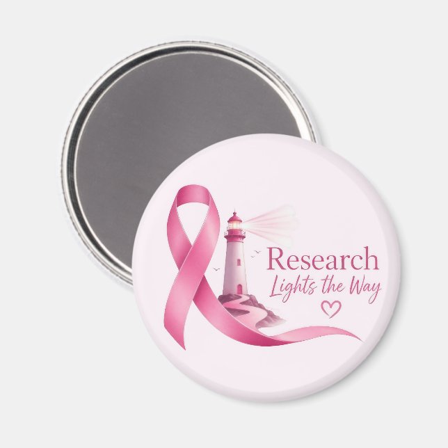 Bröstcancer Medvetenhet Rosa Band Forskning Magnet (Front/Back)