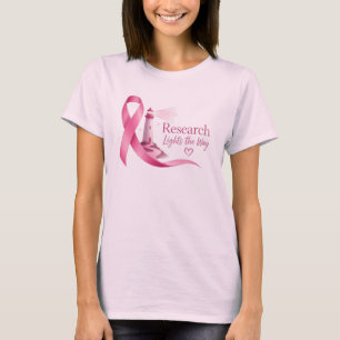 Bröstcancer Medvetenhet Rosa Band Forskning T Shirt