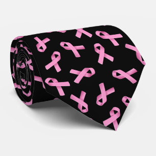 Bröstcancer Medvetenhet Rosa Band Mönster Slips