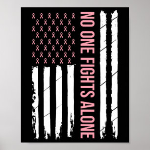 Bröstcancer Medvetenhet Rosa Band Usa Amerikansk F Poster