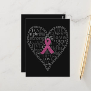 Bröstcancer,medvetenhet,rosa band vykort