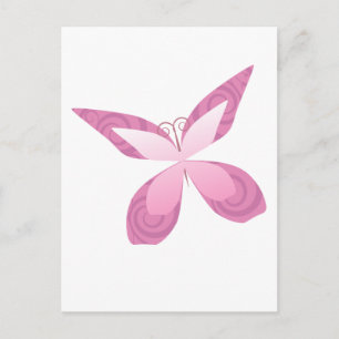 Bröstcancer medvetenhet rosa fjäril vykort