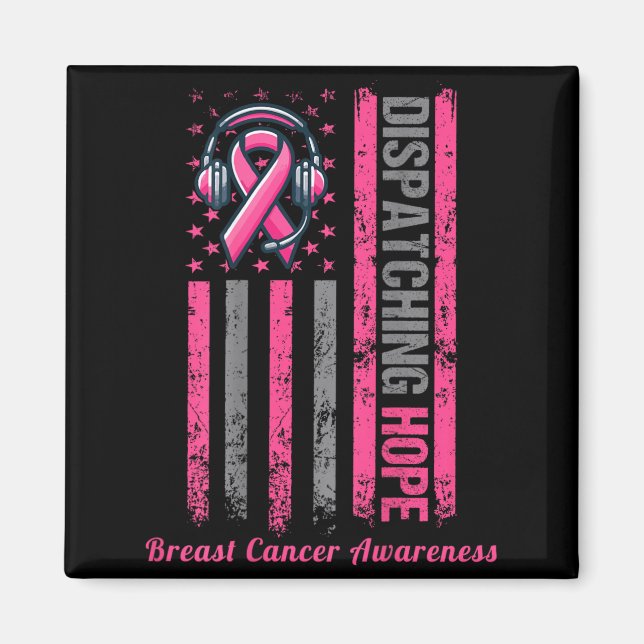Bröstcancer medvetenhet rosa på baksidan magnet (Framsidan)