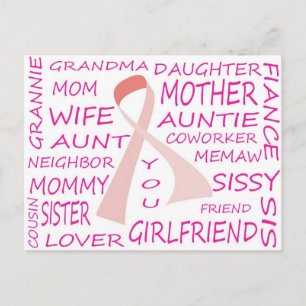 BRÖSTCANCER-MEDVETENHET ROSA RIBBON DESIGN VYKORT